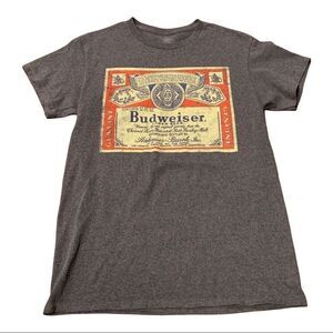 Grey Budweiser T Shirt Short Sleeve S Brewery Beer